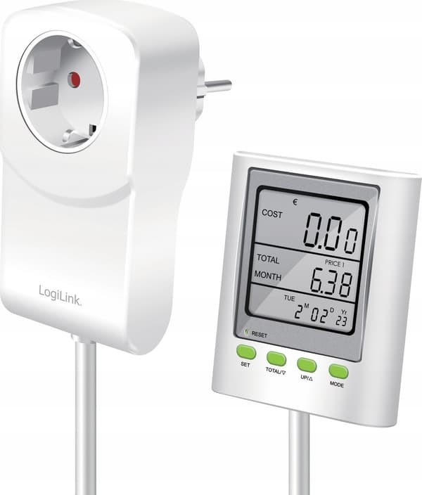 ZUB Logilink energiankulutusmittari CO2-laskennalla