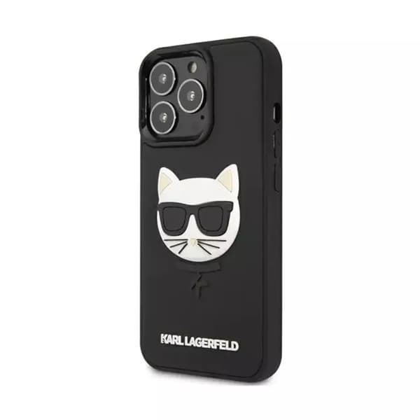 Karl Lagerfeld 3D Gummi Choupette Cover til iPhone 13 Pro / iPhone 13 - Sort