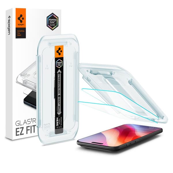 Spigen Glass tR EZ Fit 2-pack, transparens - iPhone Air