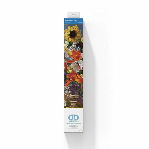 Diamantbroderi Diamond Dotz Blomsterbuket Have i guld 60x80cm DD13029