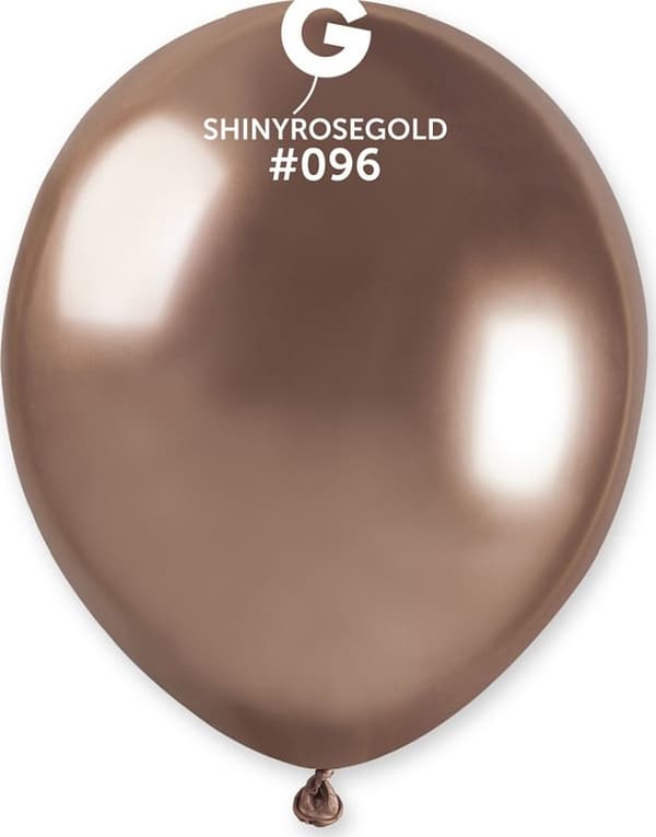 Gemar Chrome balloner pink og guld, AB50, 13 cm, 100 stk