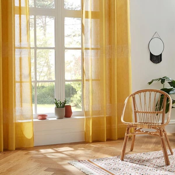 Atmosphera gardin med ringe SAB, 140 x 240 cm, farve gul