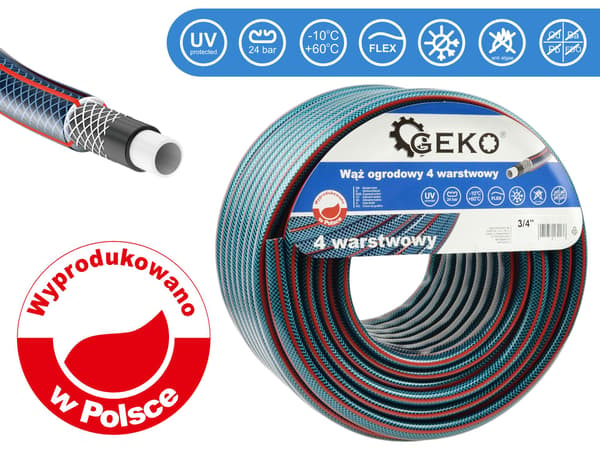 Puutarhaletku 4 kerrosta 3/4\" 50m GEKO UUSI (45)