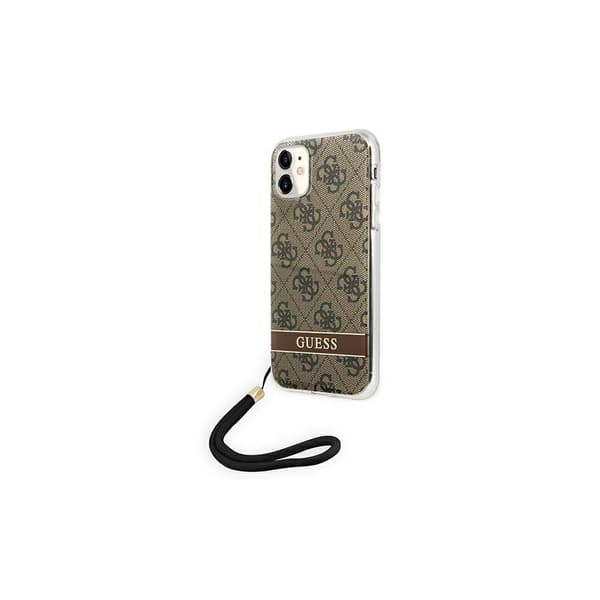 Guess GUOHCN61H4STW iPhone 11 Brun/Brun Hardcase 4G Print Strap