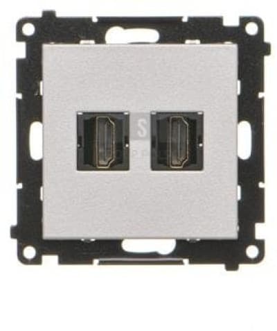 Simon 55 HDMI Dobbeltstik (Modul) Aluminium Mat TGHDMI2.01/143