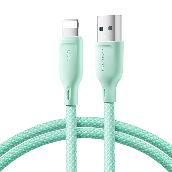 Joyroom Multi-Color Series S-A34 USB-A / Lightning 3A-kabel 1 m – grøn