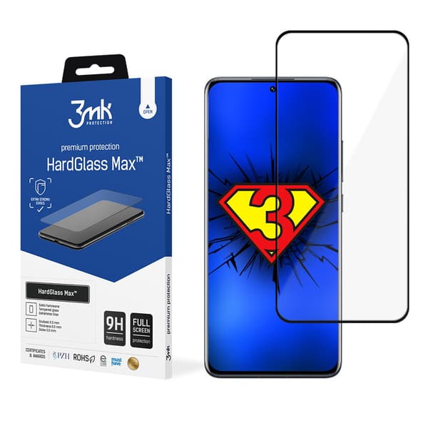 3mk HardGlass Max Xiaomi 12/12X Musta
