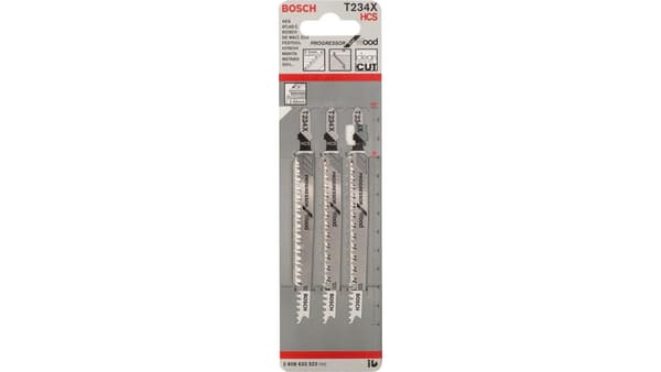 Bosch sticksågsblad Progressor för trä 117mm T 234 X 5st 2608633528