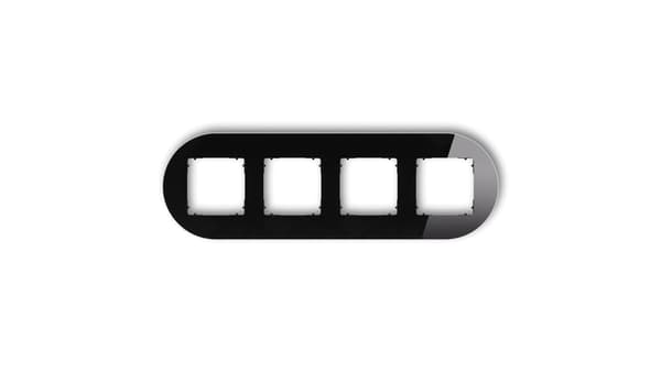 ICON Universalramme firedobbelt rund - glaseffekt (ramme: sort bund: sort) 12-12-IRSO-4