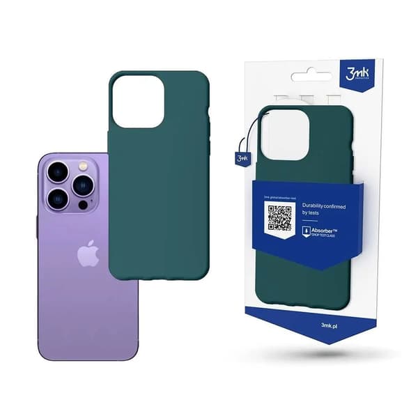 Cover til iPhone 14 Pro fra 3mk - Matt Case - mørkegrøn