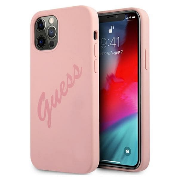 Guess GUHCP12LLSVSPI iPhone 12 Pro Max 6.7\" pink/pink Hardcase Script Vintage