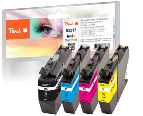 Peach 320280 blækpatron 4 stk Kompatibel Sort, Blå, Magenta, Gul