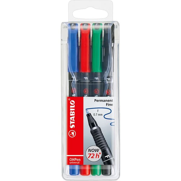 Foliestift STABILO OHPen F permanent etui 4 stk