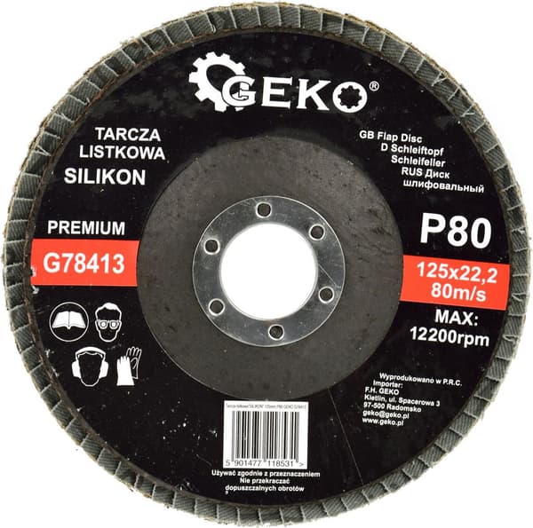 Lamellslipskiva \"Silikon\" 125mm P80 GEKO PREMIUM (10/200)