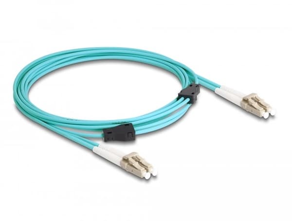 DELOCK LWL-kaapeli metallipanssaroinnilla LC Duplex Multimode 3m