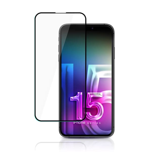 3MK HardGlass Max Lite iPhone 15 Pro 6.1\" musta/musta, Fullscreen Glass Lite