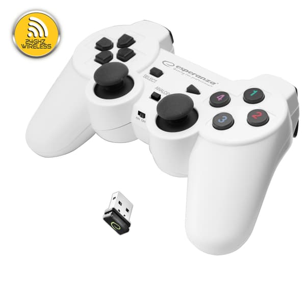 ESPERANZA TRÅDLÖS GAMEPAD 2.4GHZ PS3/PC USB GLADIATOR VIT/SVART