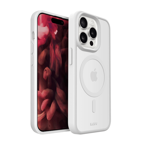 LAUT Huex Protect - skyddsfodral för iPhone 15 Pro Max kompatibel med MagSafe (vit)