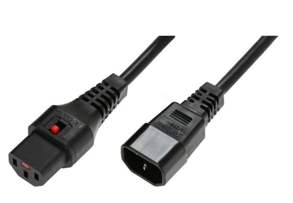 MicroConnect strømkabel C13 IEC Lock - C14 sort 3m, PC1022 strømkabel C13 IEC Lock - C14 sort 3m, PC1022