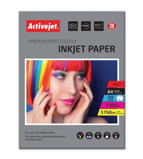 Activejet valokuvapaperi A4-tulostimelle (AP4230G20)