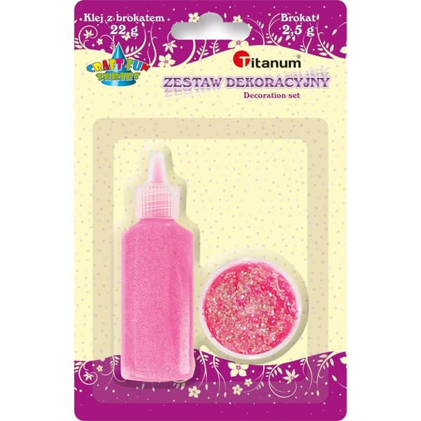 Neonpinkki glitterliima tuubissa