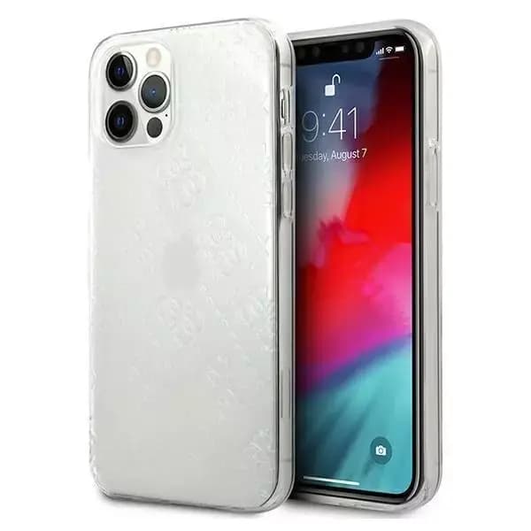 Guess GUHCP12M3D4GTR iPhone 12/12 Pro 6,1\" gennemsigtigt Hardcase 4G 3D Pattern Collection