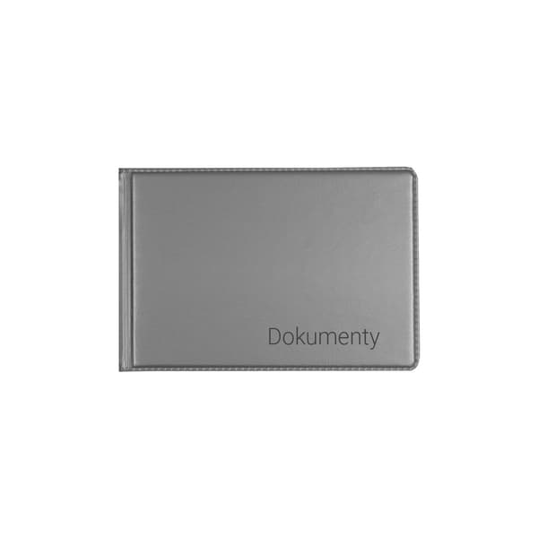 Litet silverfärgat dokumentskydd