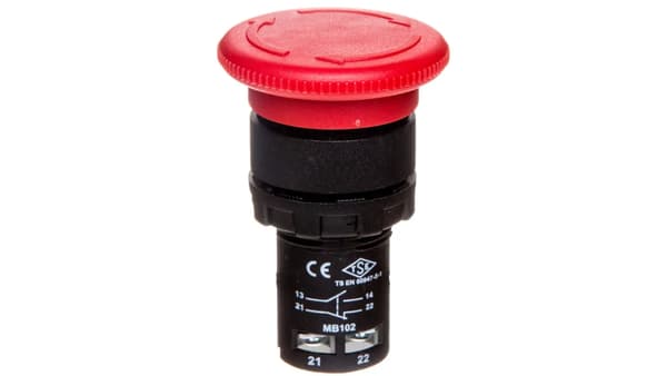 Säkerhetsknapp monoblock, 1NO+1NC, svamp 40 mm, röd T0-MB102E