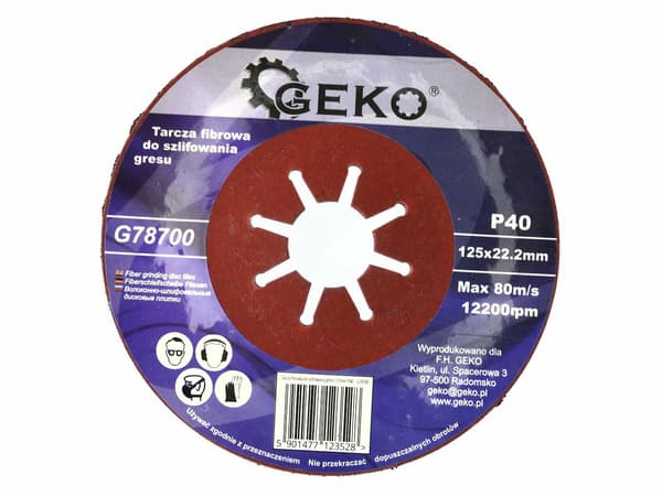 Fiberskive til slibning af stentøj 125mm P100 (10/200)