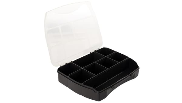 Plastik organizer 8 rum stor sort