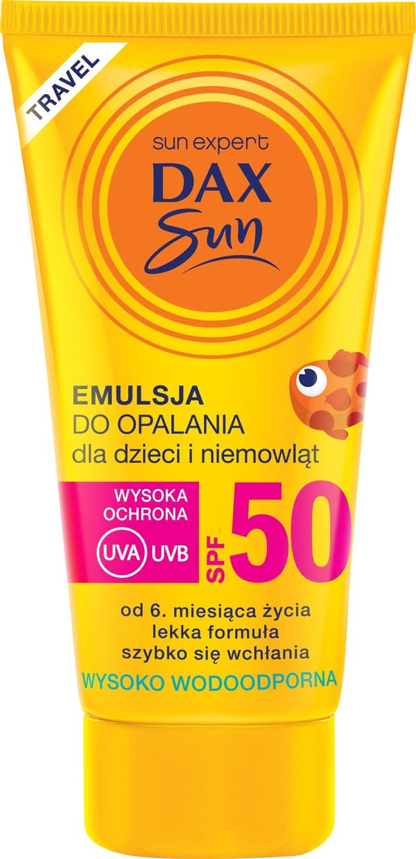 Dax Sun Solcreme til børn og spædbørn SPF 50 rejse, 50ml