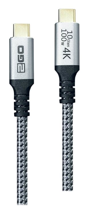 Kaapeli USB 2GO USB-C - USB-C 1,2 m hopea (797512)