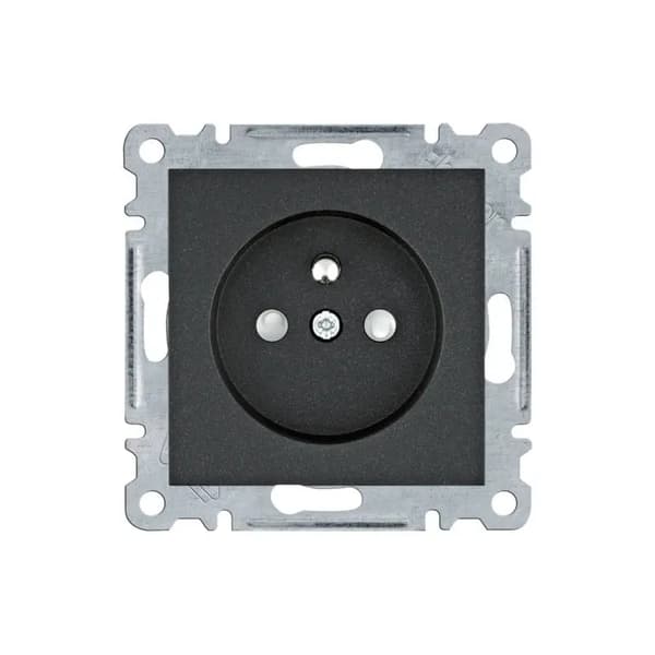 Hager Lumina Stikkontakt med jordforbindelse 16 A/250 VAC sort WL1043