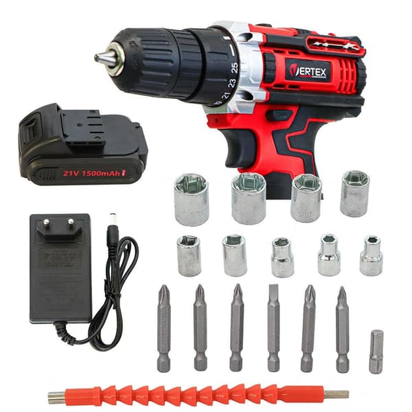 VERTEX SKRUEMASKINE 21V /2x1.5Ah Kuffert