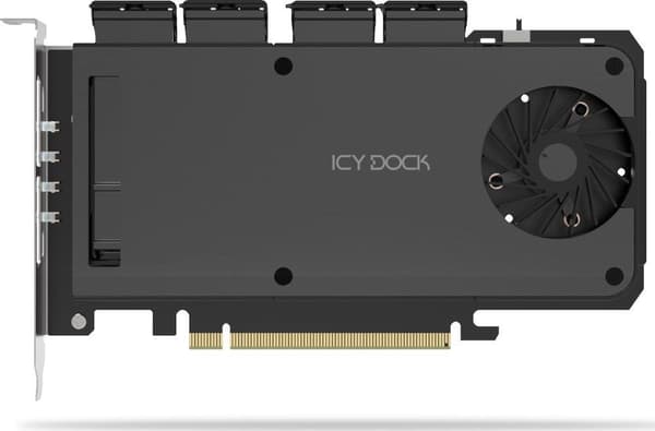Icy Dock-adapter 4 x M.2 NVMe SSD mobil rack-adapterkort f