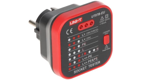 NETVÆRKSSTIKTESTER MED RCD-KONTROLFUNKTION UT-07B-EU UNI-T