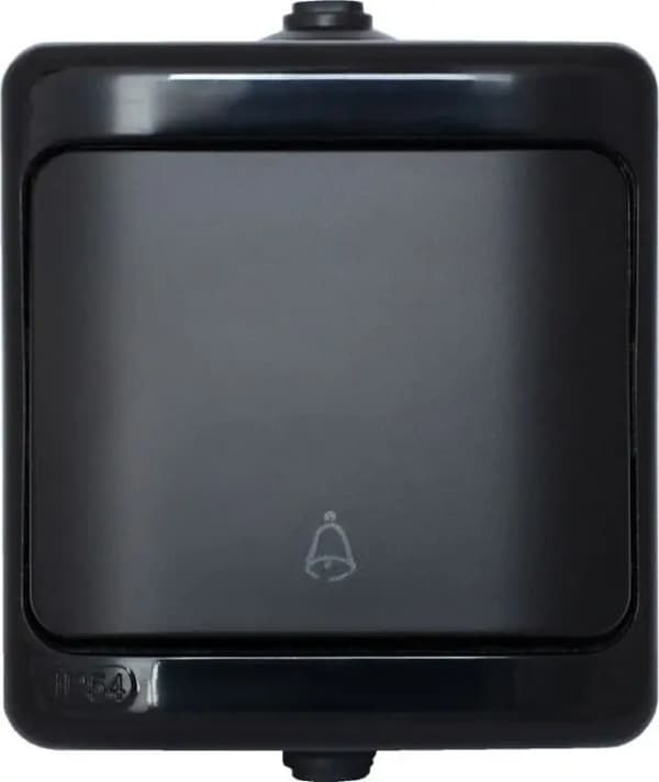 KOS BRYZA Tryckknappsklocka IP54 10AX 250V svart 180904