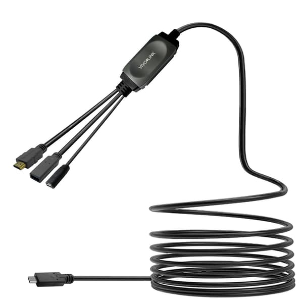 Vivolink USB-C HUB-kabel med USB3.0 & opladning 7.5m sort