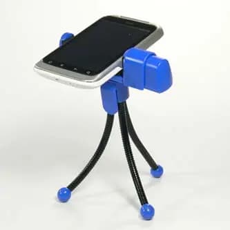 Selfiepinne Mobiltelefonlogotyp för bord, blå, termoplast
