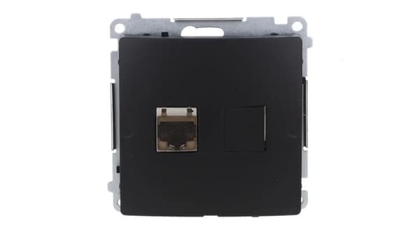 Simon Basic Computerstik RJ45, kat. 6, enkelt skærmet med støvskærm (modul) sort BM61E.01/49