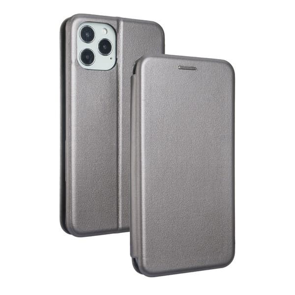 Fodral Bok Magnetisk iPhone 12 6.1\" Max/Pro stål/stål