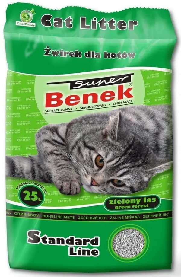 CERTECH Super Benek Standard Green Forest - klumpbildande kattsand 25l (20kg)