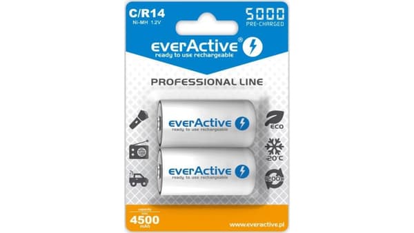 EverActive-akku Professional Line C/R14 5000mAh 2 kpl