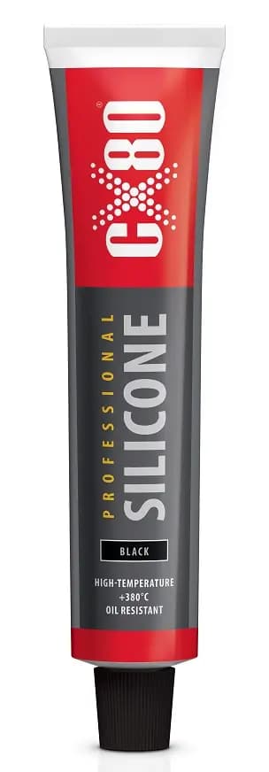 SILIKONE PROFESSIONEL SORT HØJ TEMPERATUR 80ML TUBE