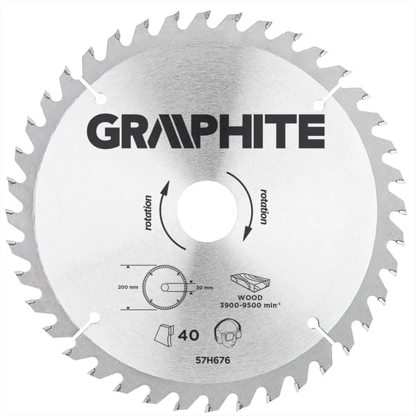 Graphite rundsavklinge 200x30x3,2mm 40t. - 57H676
