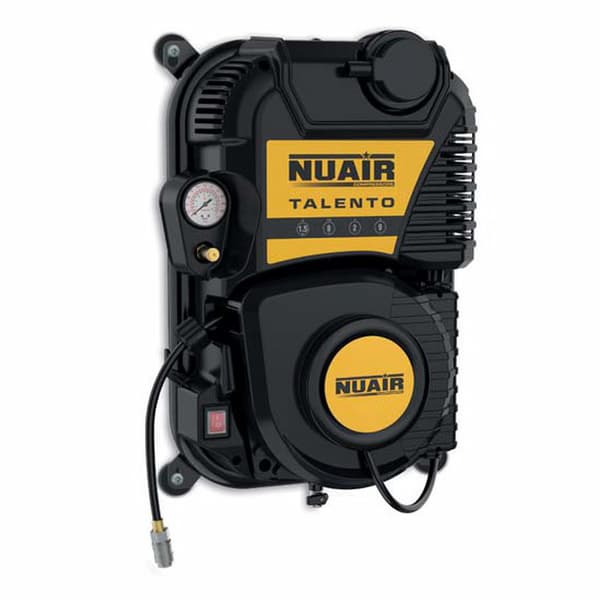 VÆG OLIEFRI KOMPRESSOR 1.5HK 8BAR 2L LEDNING 9M LYDLØS