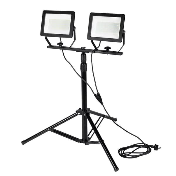 Dubbel strålkastare 2x100W SMD LED 2 x 8500lm på stativ 1.8m