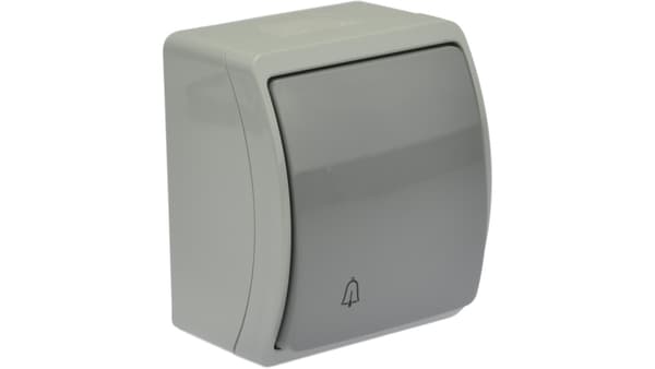 Klocka n/t-knapp IP44 grå /10