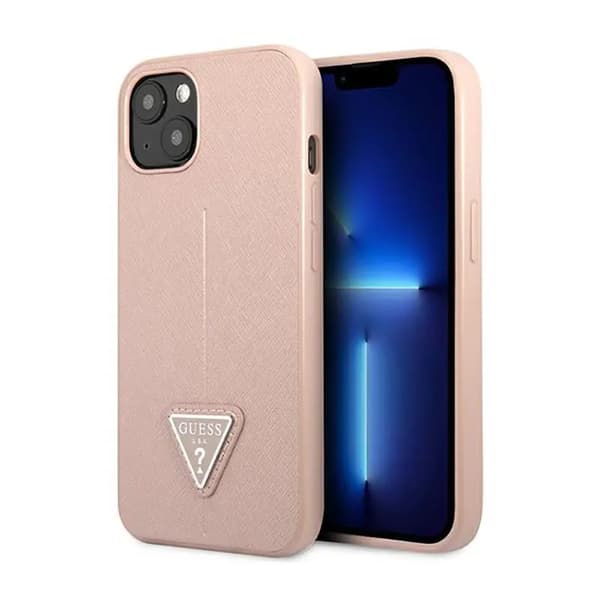 Guess GUHCP14MPSATLP iPhone 14 Plus 6,7 \"rosa / rosa Hardcase SaffianoTriangle Logo