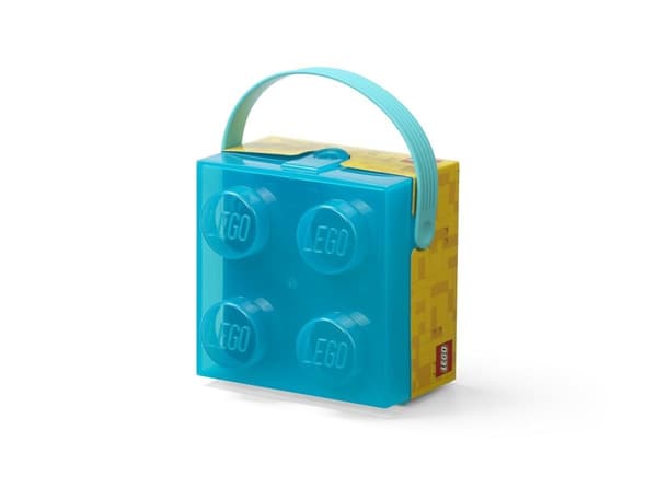 Transparent madkasse LEGO® med larve (blå)